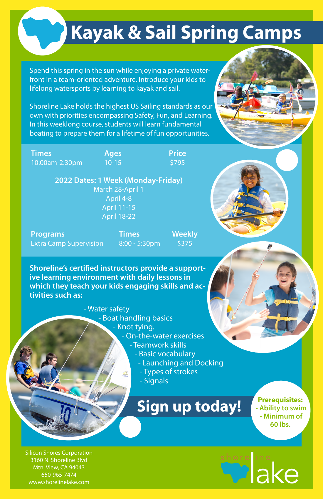 Shoreline Spring Camp Flyer