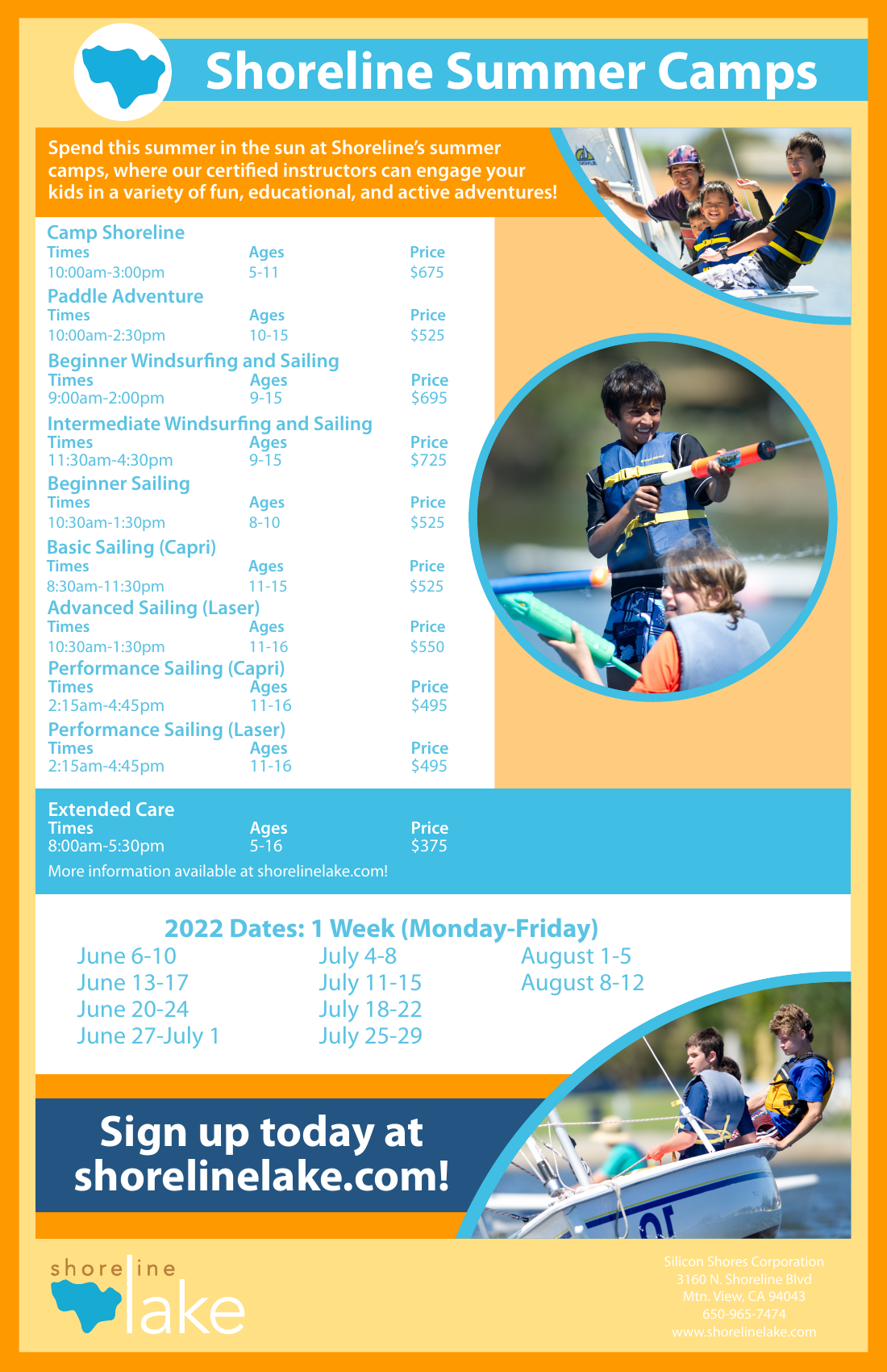 Shoreline Summer Camp Flyer